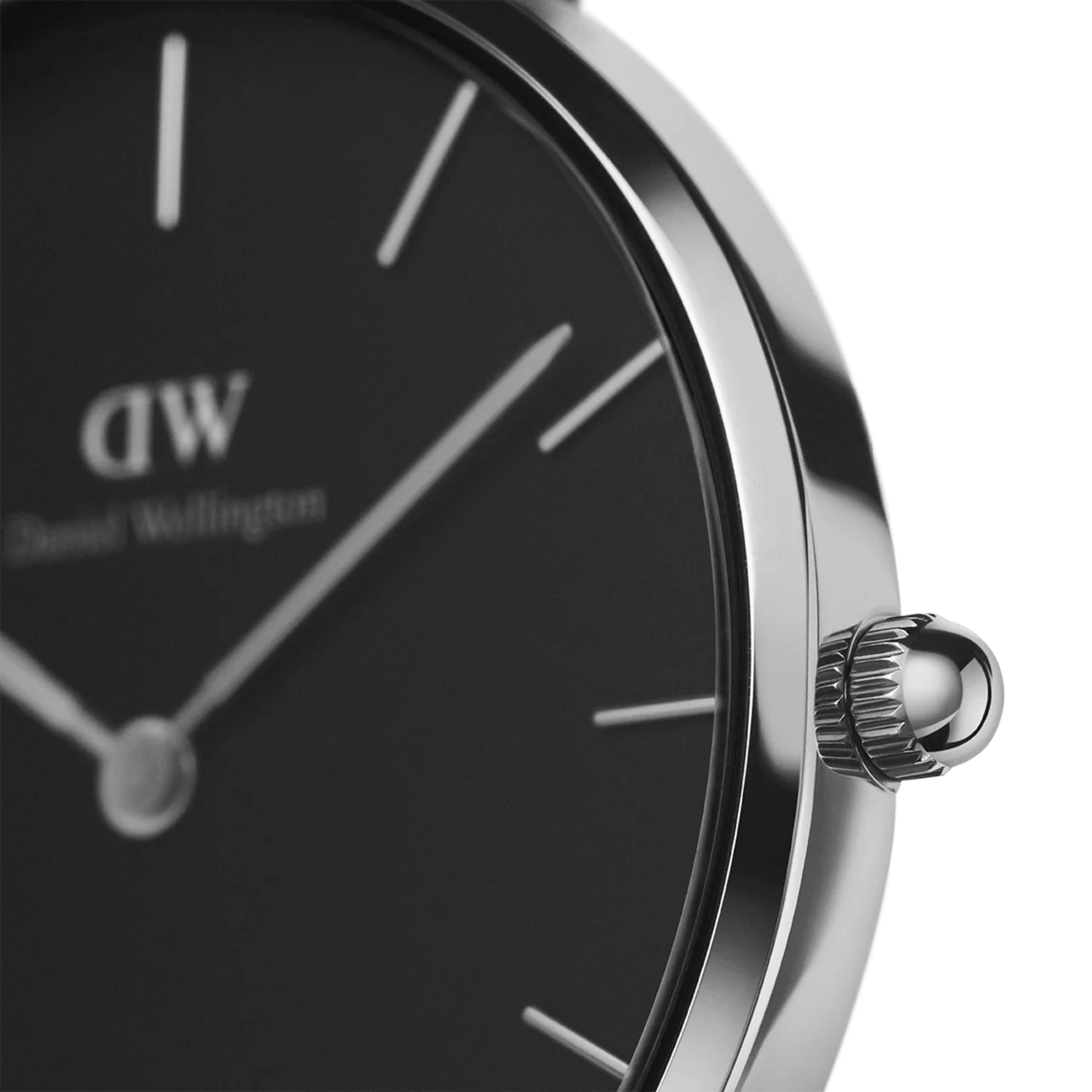 Daniel Wellington Iconic Silver Noir Set | Black Dial & Silver Mesh