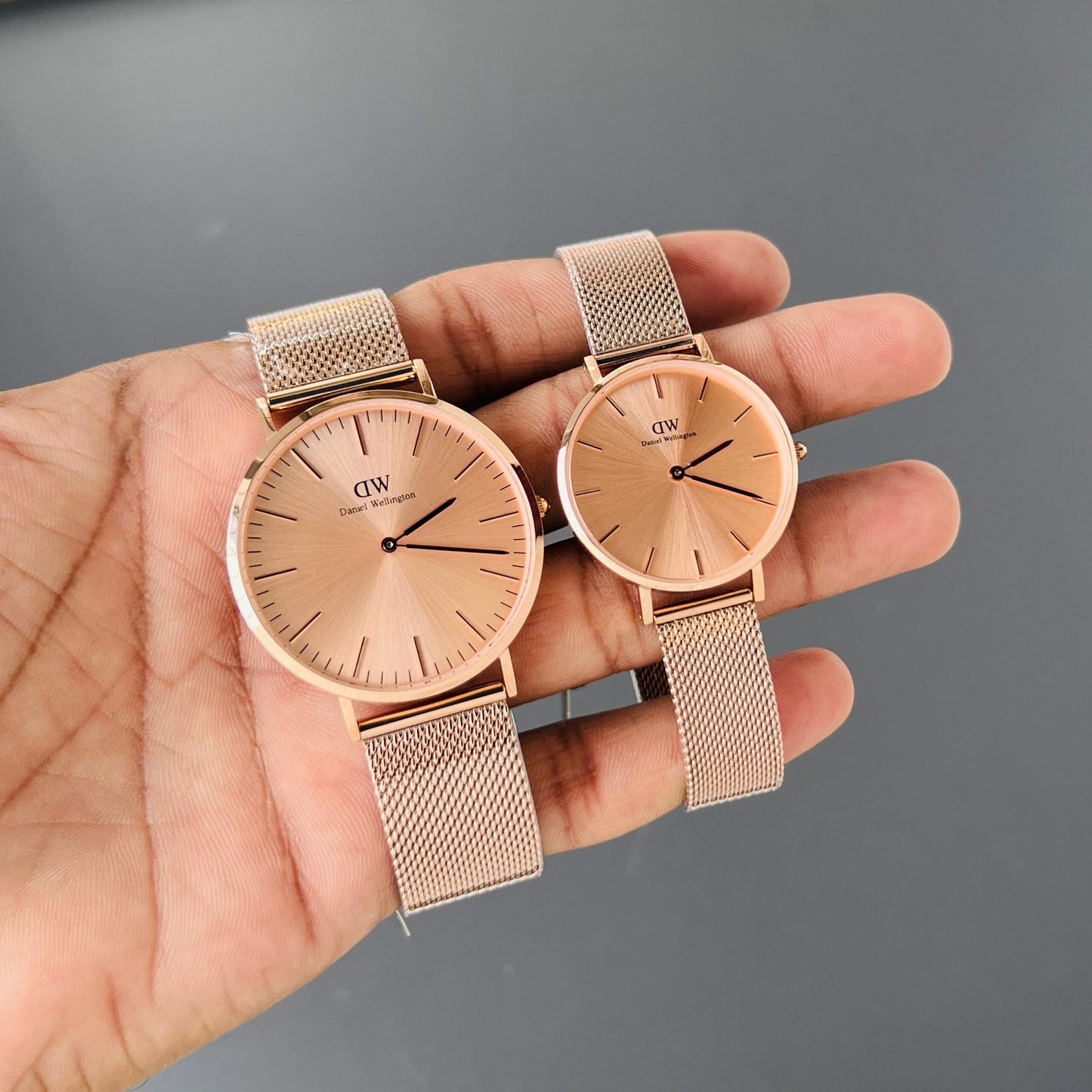 Daniel Wellington Classic Petite Melrose Couple Set | Rose Gold Mesh