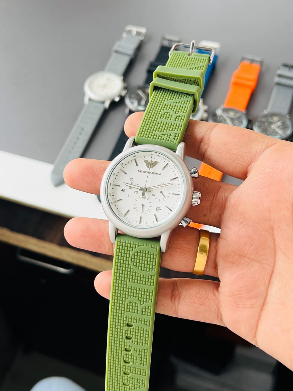 Armani-AR1807 Luigi Green Strap (Chronograph Watch)
