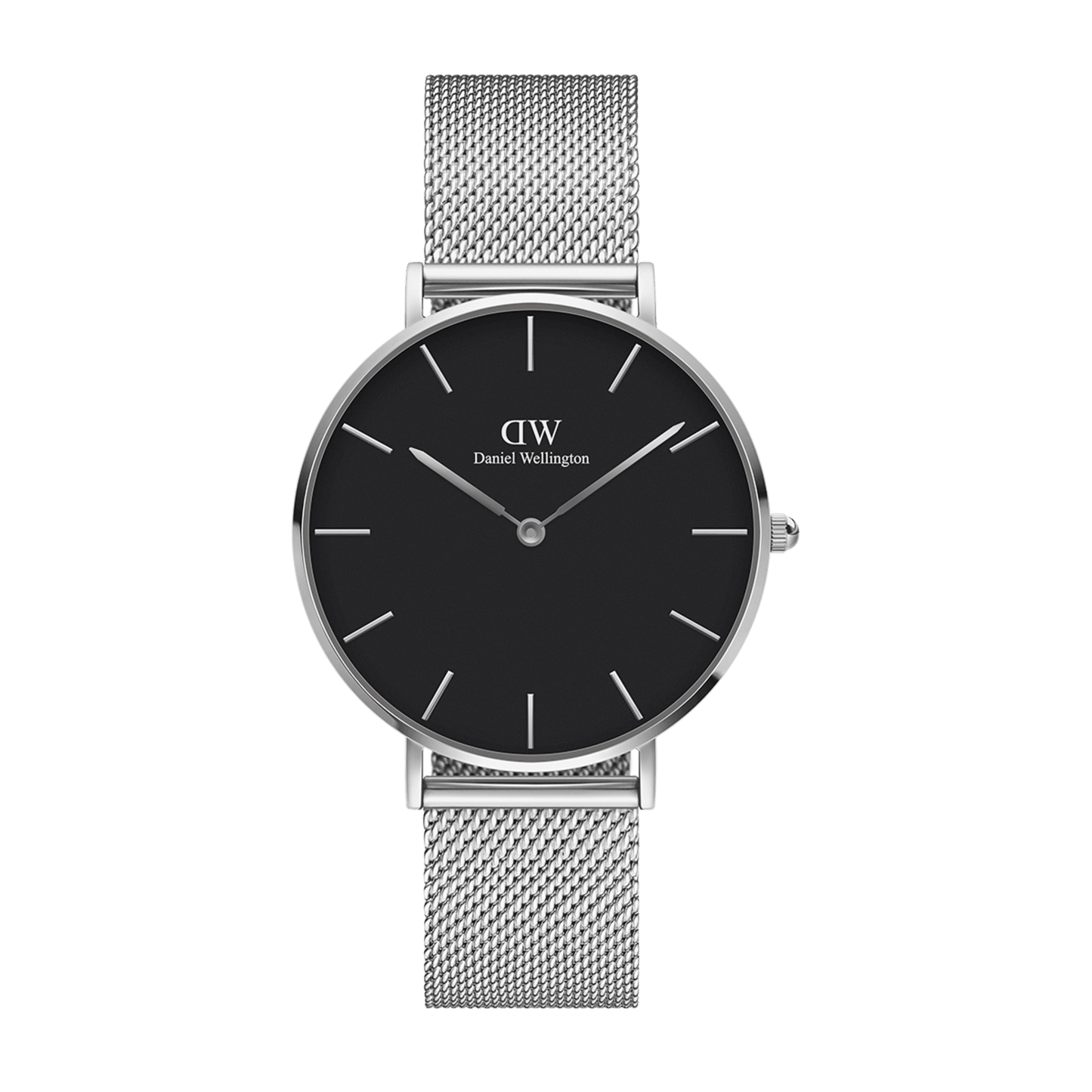 Daniel Wellington Iconic Silver Noir Set | Black Dial & Silver Mesh