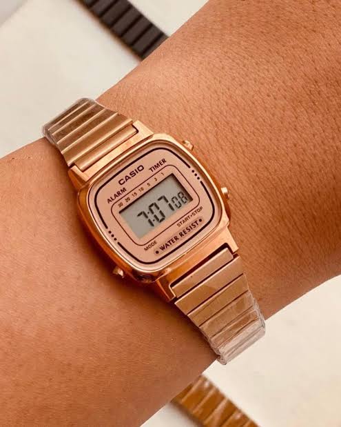 casio mini vintage rose gold