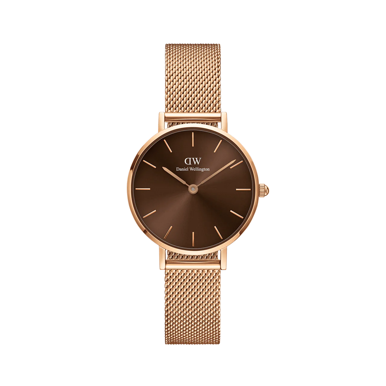Daniel Wellington Petite Amber Brown Set | Rose Gold Mesh