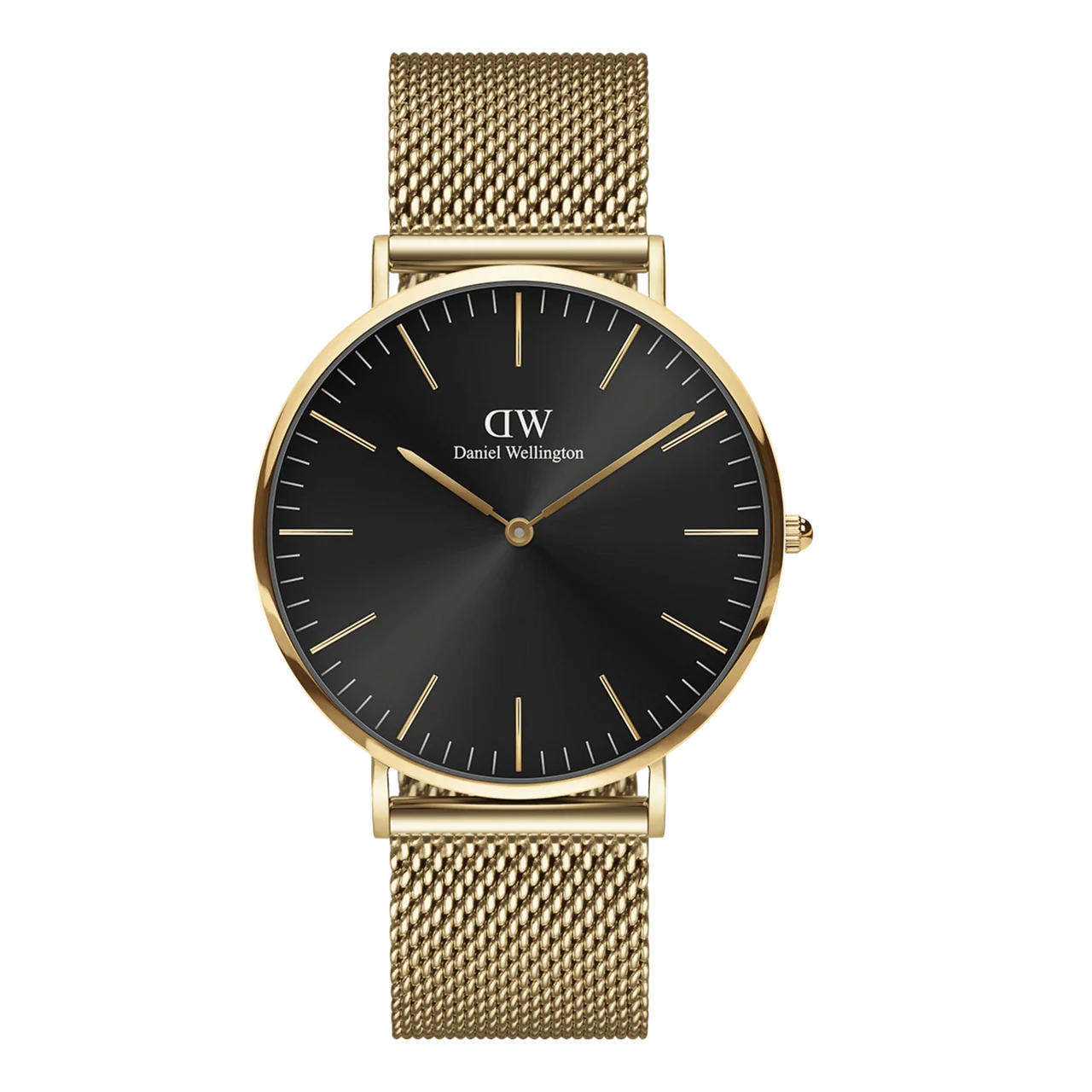 Daniel Wellington Petite Sheffield Rose Set | Black Dial & Gold Mesh
