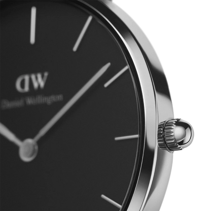 Daniel Wellington Iconic Silver Noir Set | Black Dial & Silver Mesh