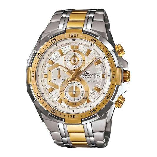 Casio Edifice EFR-539 | Silver-Gold Black Dial Bold Edition