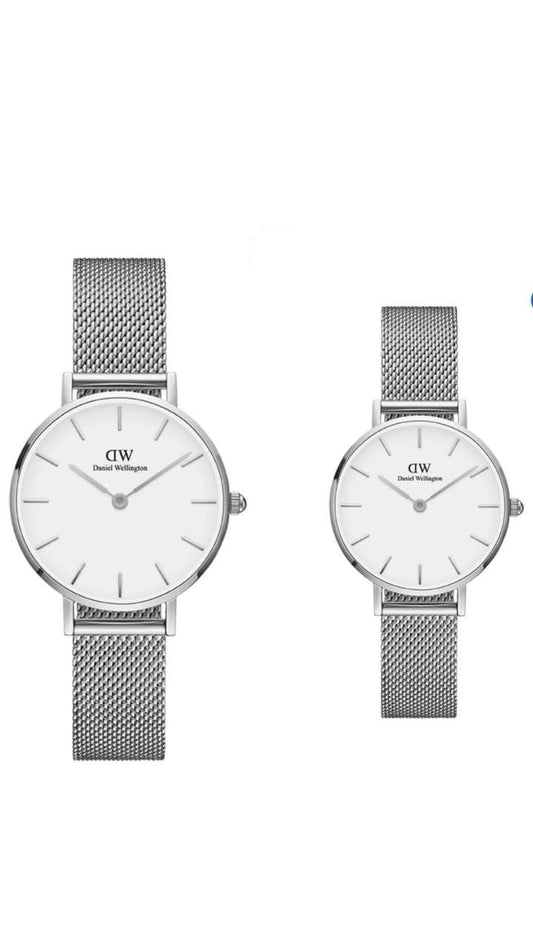 Daniel Wellington Classic Petite Couple Set | Silver Mesh Edition