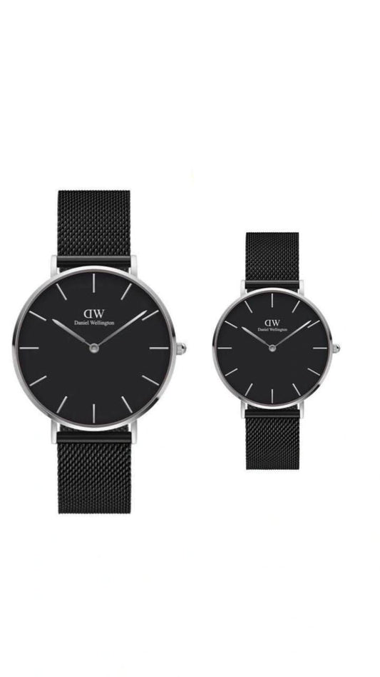 Daniel Wellington Classic Petite Couple Set | Black Mesh Edition