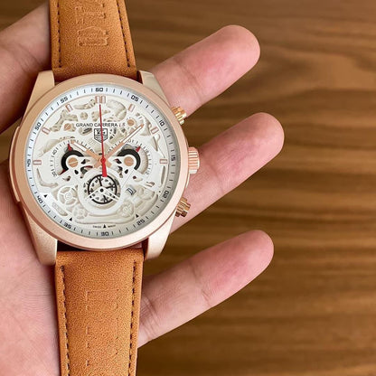 Tag Heuer Grand Carrera - Brown White Leather Belt