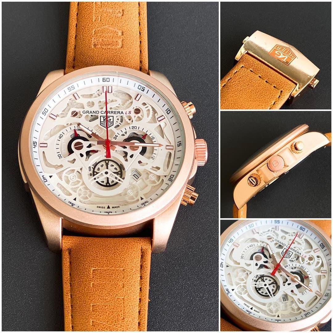 Tag Heuer Grand Carrera - Brown White Leather Belt