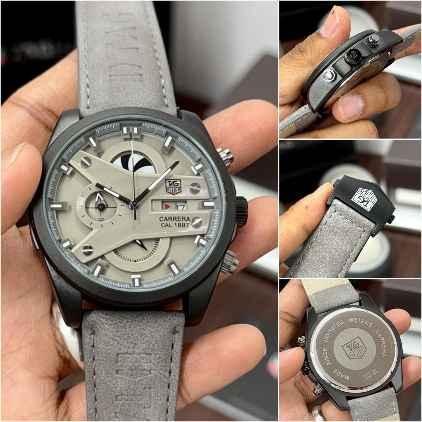 Tag Heuer Carrera Cal 1887 - Grey Leather Belt