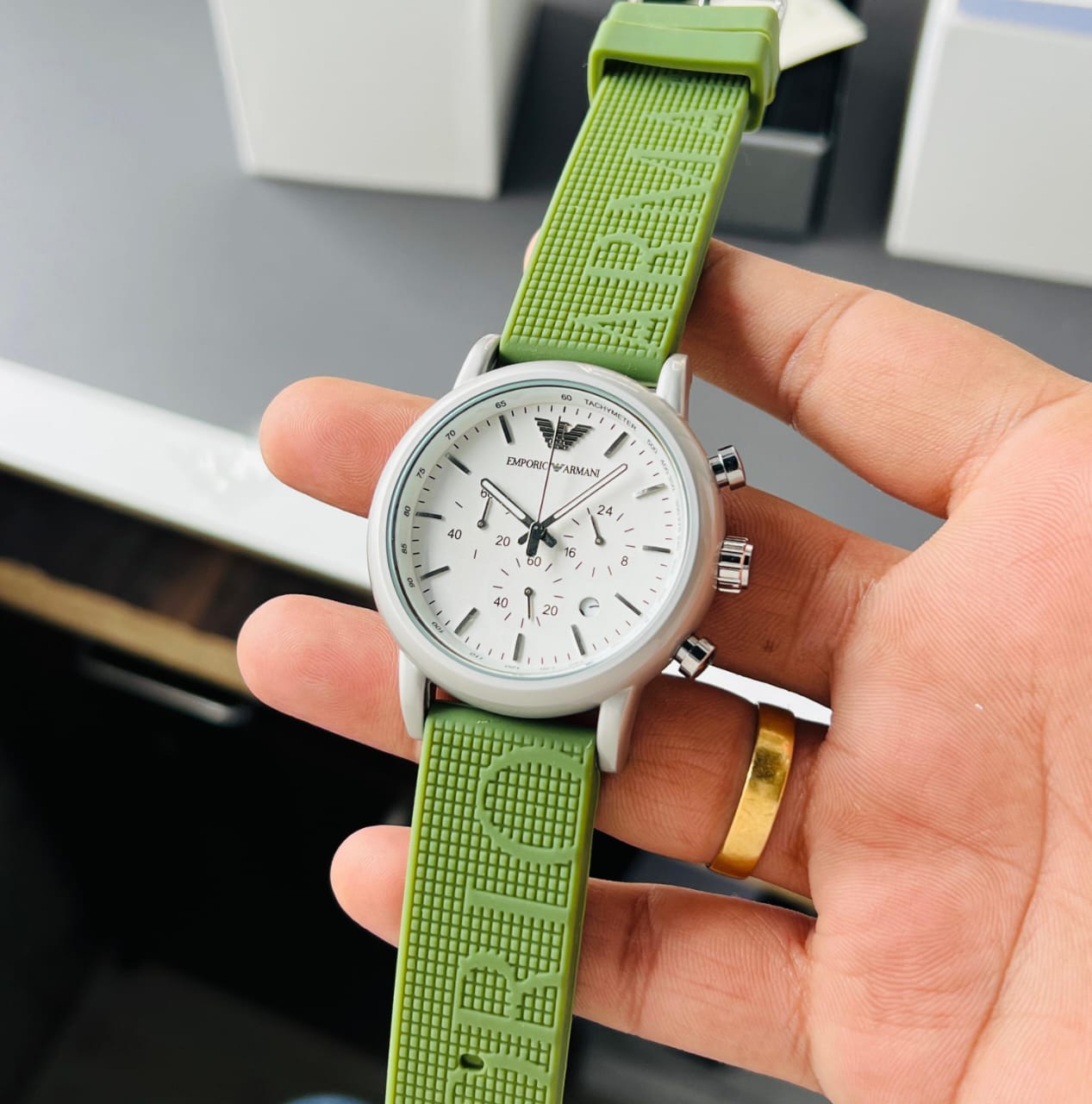 Armani-AR1807 Luigi Green Strap (Chronograph Watch)