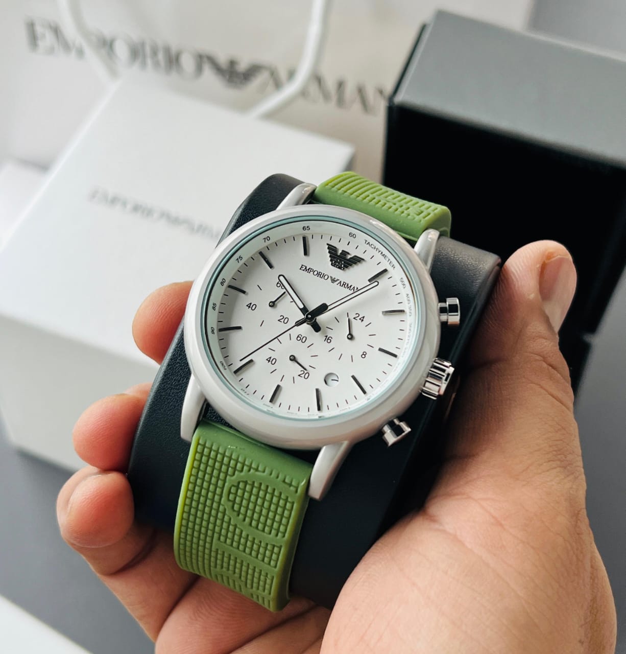 Armani-AR1807 Luigi Green Strap (Chronograph Watch)