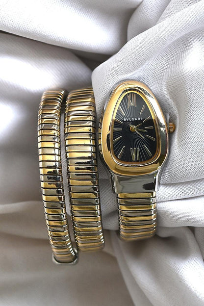 BVL SERPENTINE - Two Tone - Gold STRAP SPIRAL - White Dial