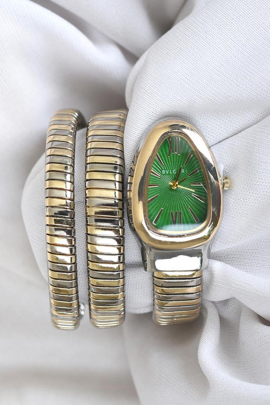 BVL SERPENTINE - Two Tone - Gold STRAP SPIRAL - White Dial