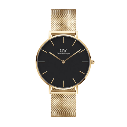 Daniel Wellington Classic Petite Gold Set | Black Dial Edition