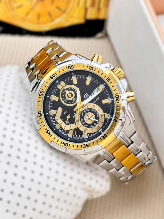 Casio Edifice EFR-539 | Silver-Gold Bold Edition