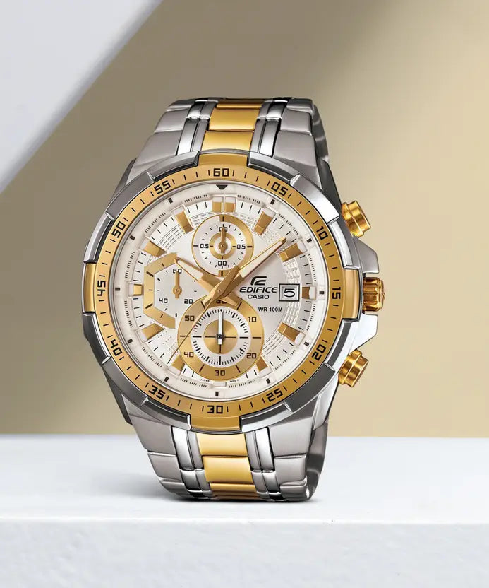 Casio Edifice EFR-539 | Silver-Gold Bold Edition