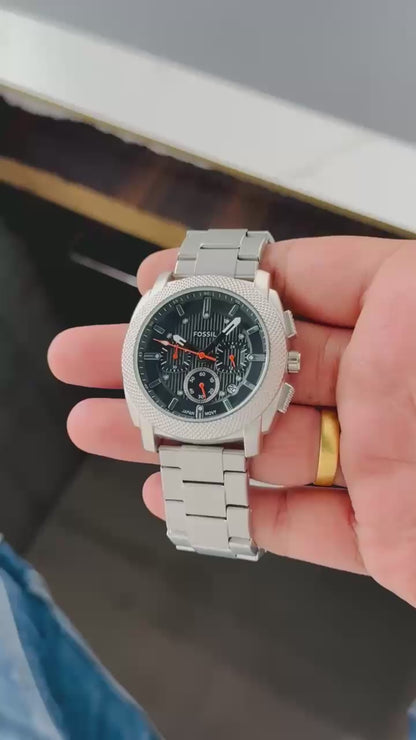 Fossil Metal Silver-Black  FS6059 Model (Matt finish)