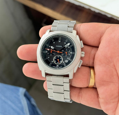 Fossil Metal Silver-Black  FS6059 Model (Matt finish)