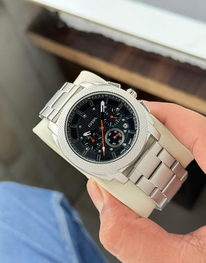 Fossil Metal Silver-Black  FS6059 Model (Matt finish)